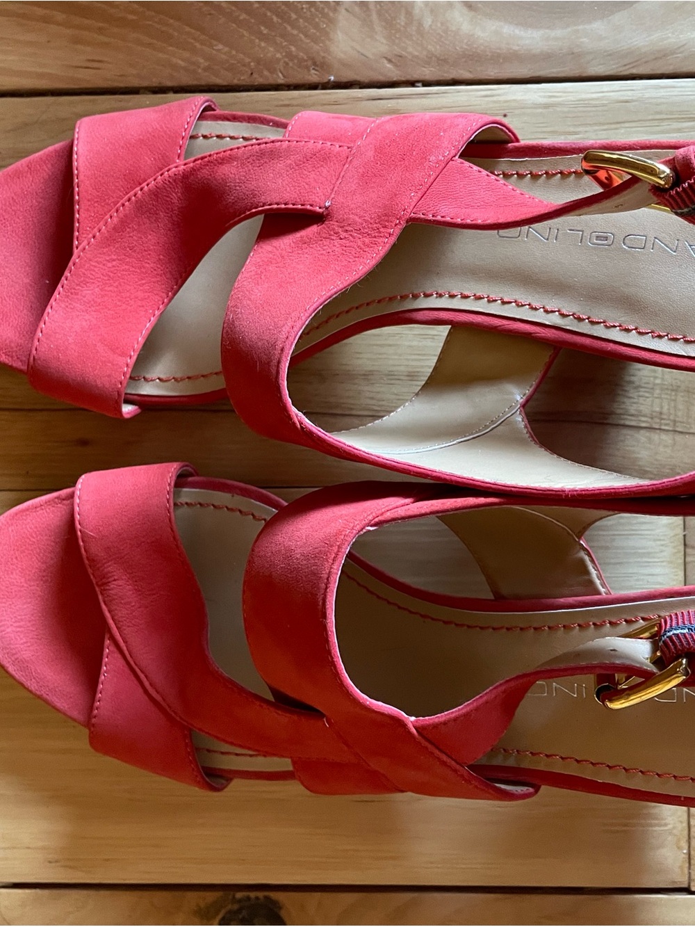 Bandolino Coral Pink Open-Toe Slingback Sandals - Picture 3 of 5